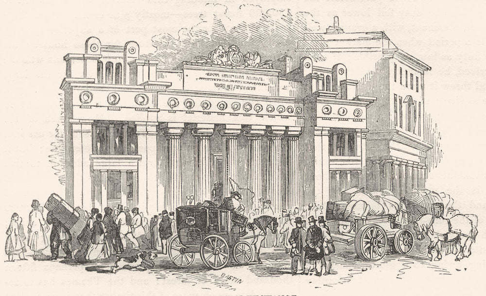 LONDON. The Corn Exchange. SMALL 1850 old antique vintage print picture